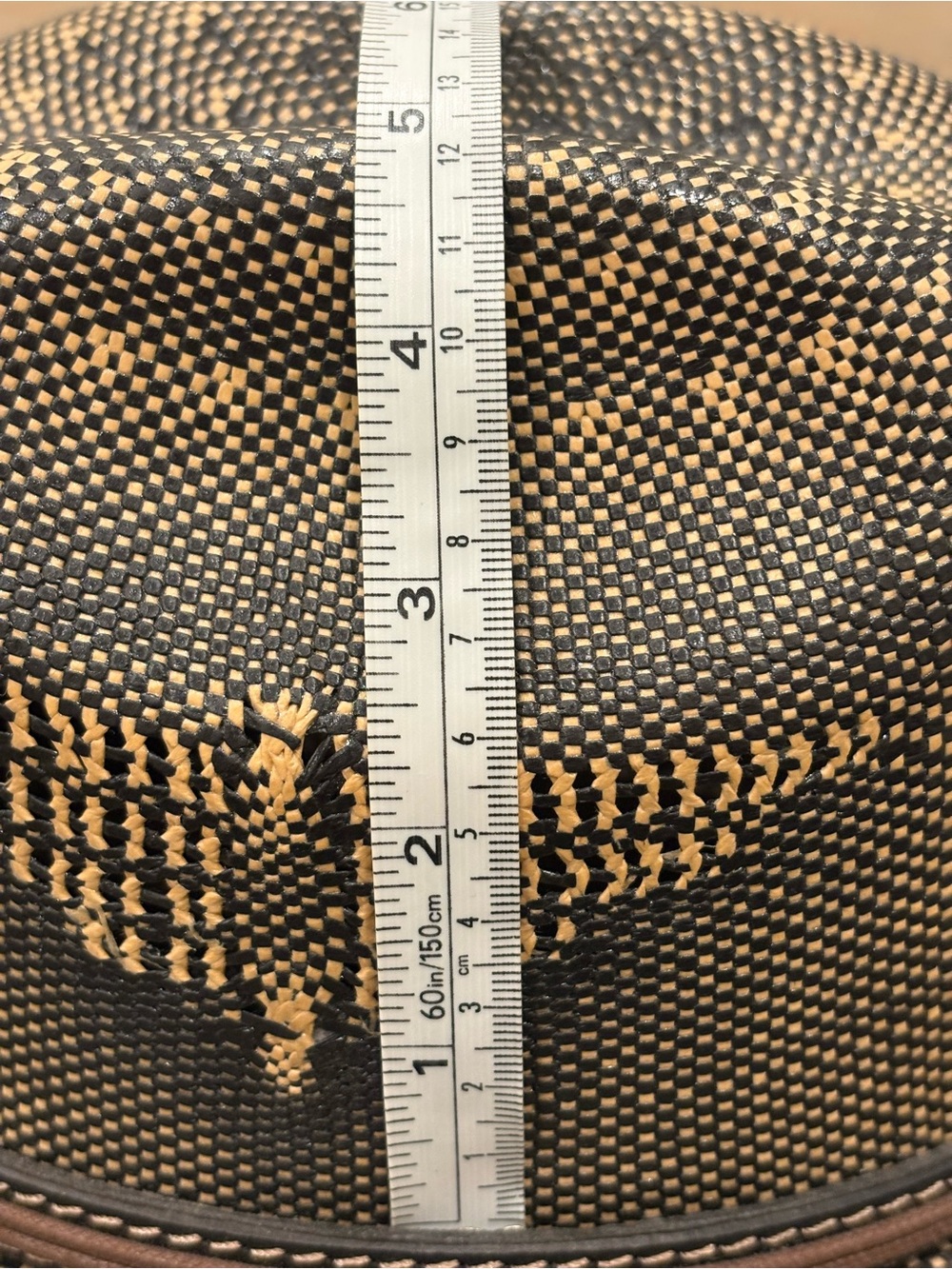 Justin Brown & Black Vented Straw Cowboy Hat / Western Rodeo Ranch Style - Picture 6 of 13